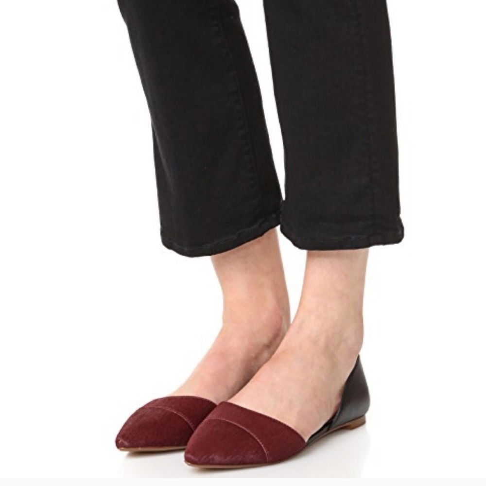Madewell D'Orsay Cabernet Red Calf-Hair Flats 9 - Picture 7 of 8